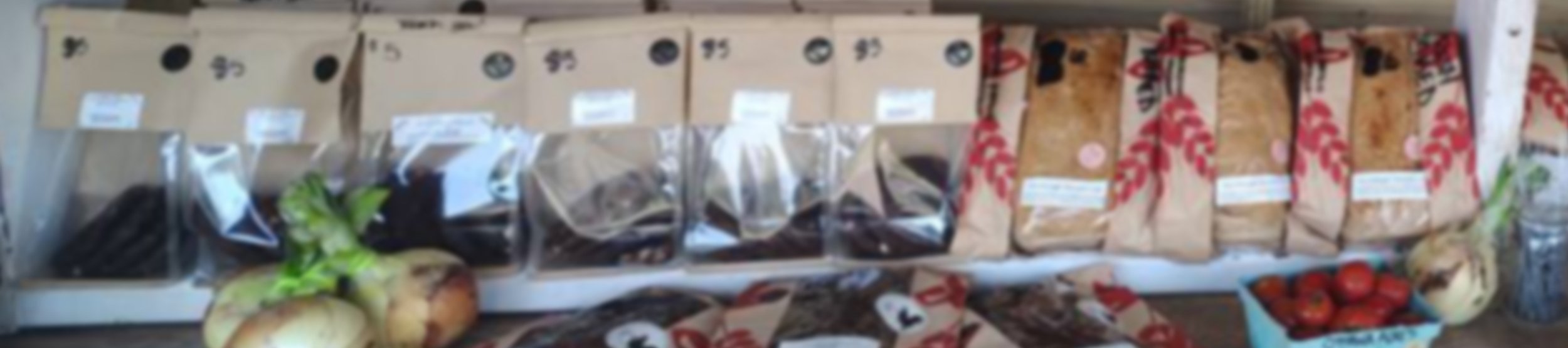 baked goods on a farmstand